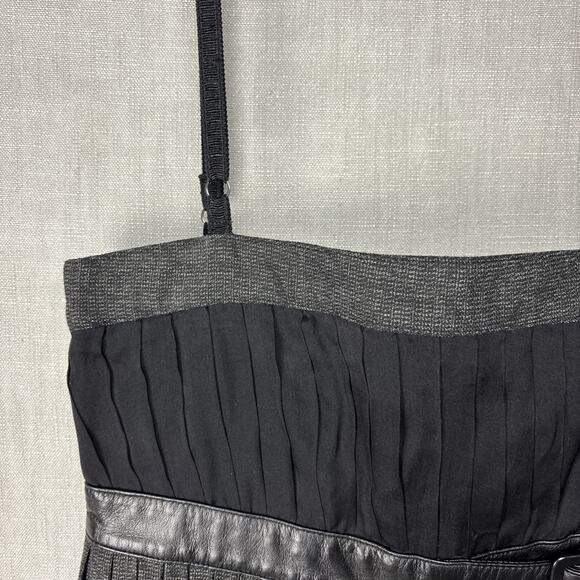 Dolce Gabbana Pleated Silk Wool Blend Dress, Gray Black, 40 - Picture 3 of 13